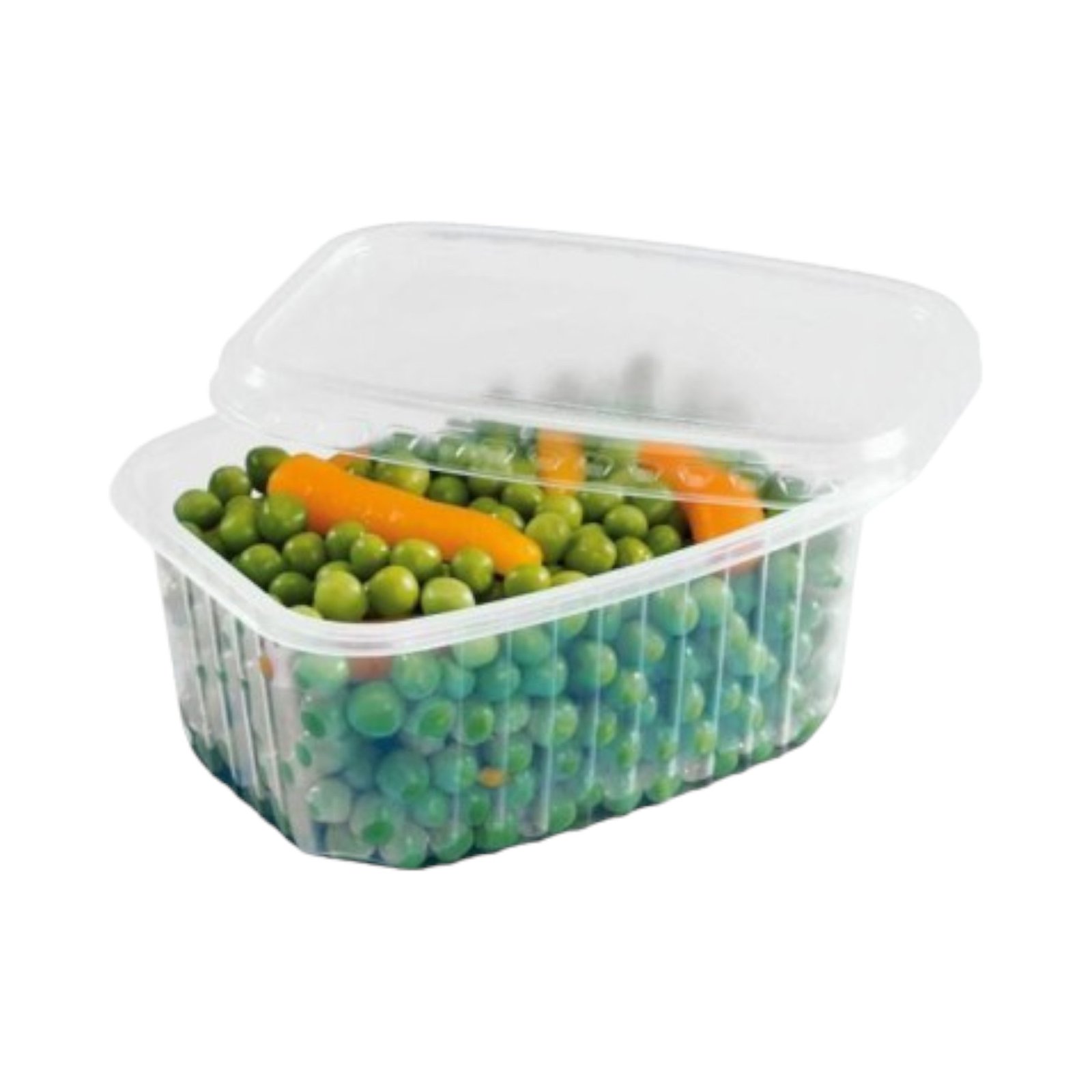 Barquette translucide carré 500ml + couvercle PP (500pcs)