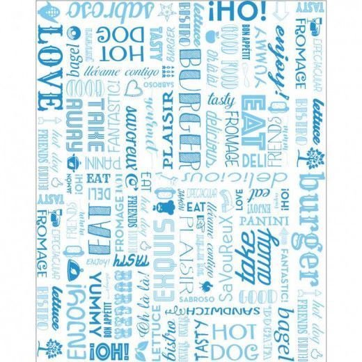 Papier d'emballage paroles BLEU 28x34cm 34grs (1000pcs)