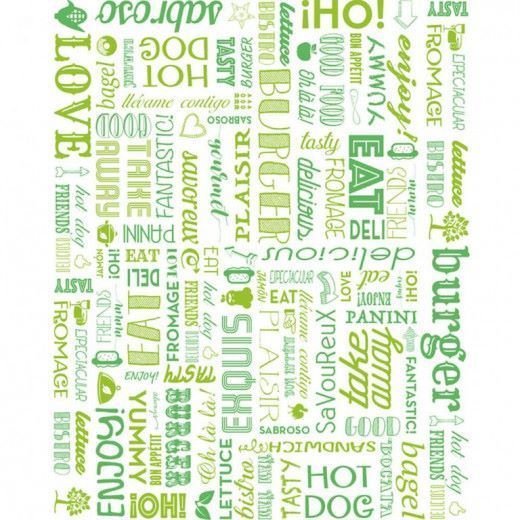 Papier d'emballage paroles vert/jaune 28x34cm 34grs (1000pcs)
