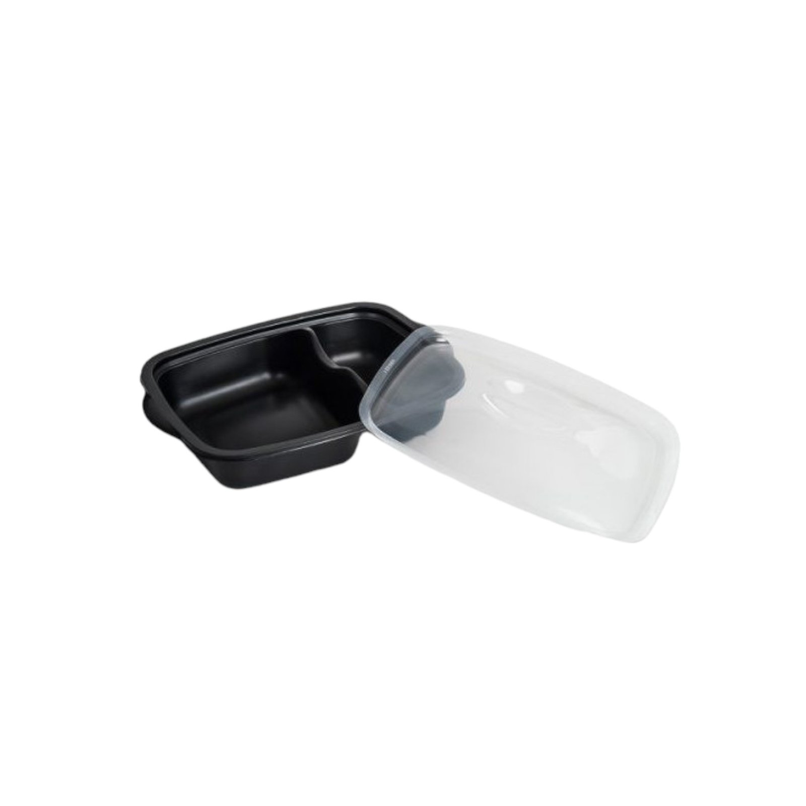 Boite plat du jour PP noir 2 compartiments + couv 1100ml E&C (100PCS)