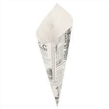 Pochette cornet frites papier journal 250g (colis 2000pcs)