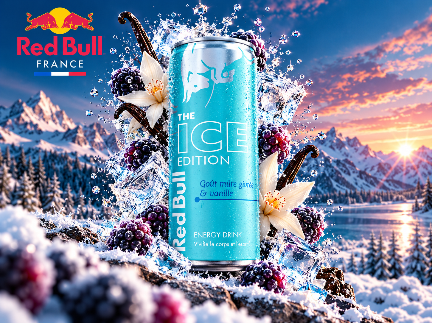 RED BULL EDT ICE '' MURE GIVRÉE VANILLE'' 25CL