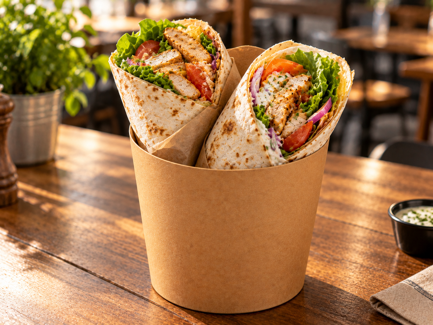 Pot à wrap brun 5,5 oz 50PCS