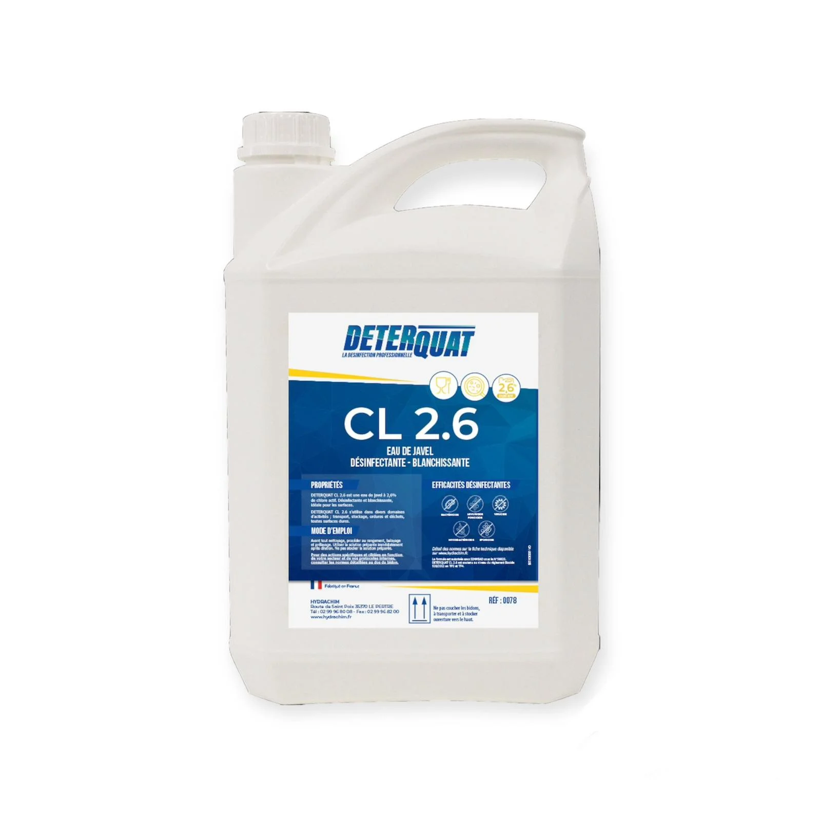 Bidon d'eau javel DETERQUAT - 5L