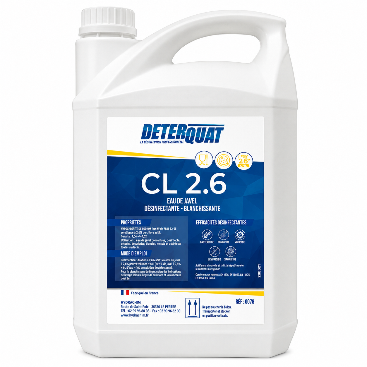 DETERQUAT CL2.6 EAU DE JAVEL - 5L