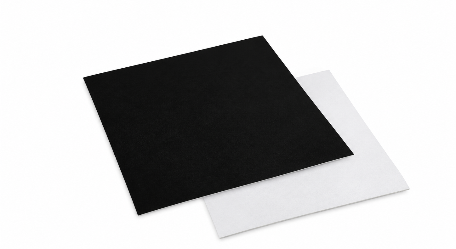 Carré droit NOIR / BLANC 16cm 950 Gr/m²