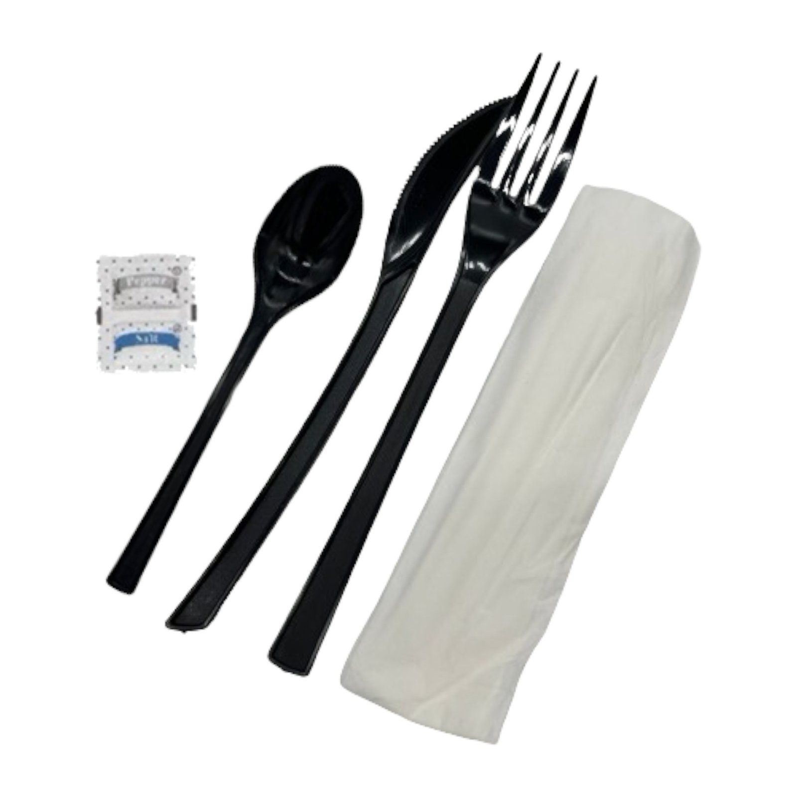 Kit couvert réutilisable ''PS noir luxe'' 6en1 E&C