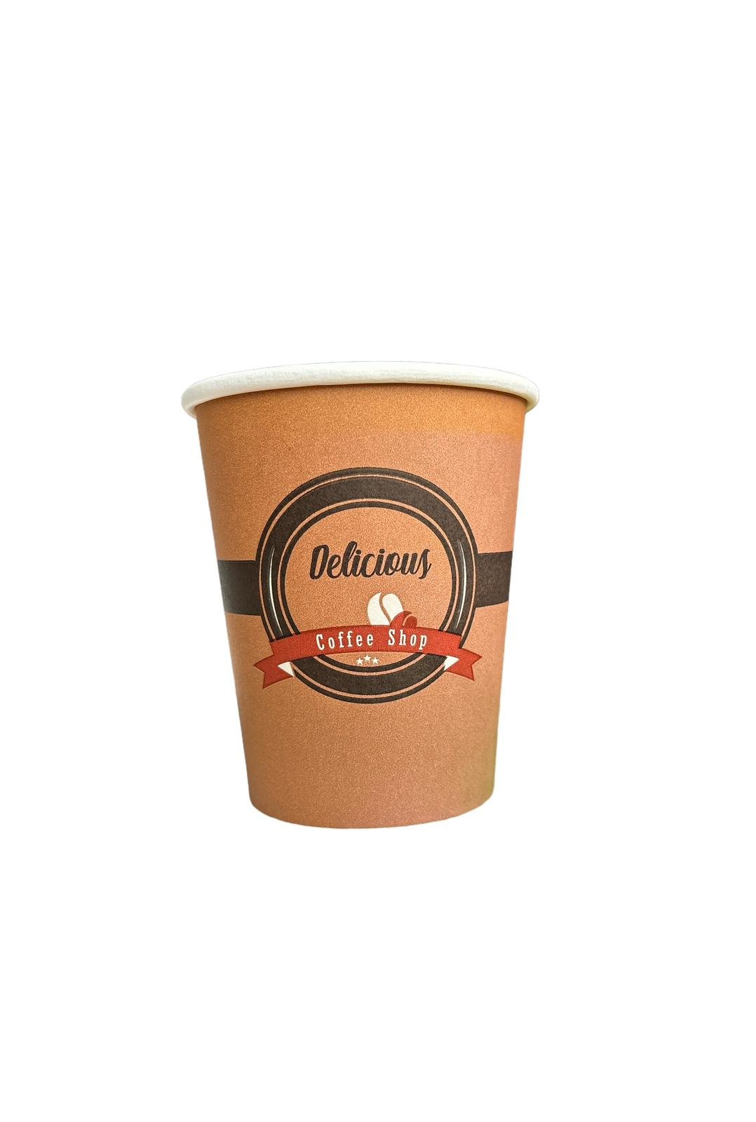 Gobelet "DELICIOUS BRUN" Ø80mm 8oz 24CL 50pcs E&C